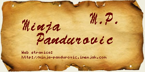 Minja Pandurović vizit kartica